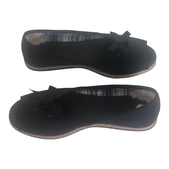 UGG Australia Women Black Marleigh Canvas Flat shoes US 7.5 Peep Toe Espadrille - Picture 2 of 4